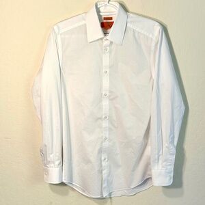 Egara Men's White Classic Button Down Dress Shirt Size 15 32/33
